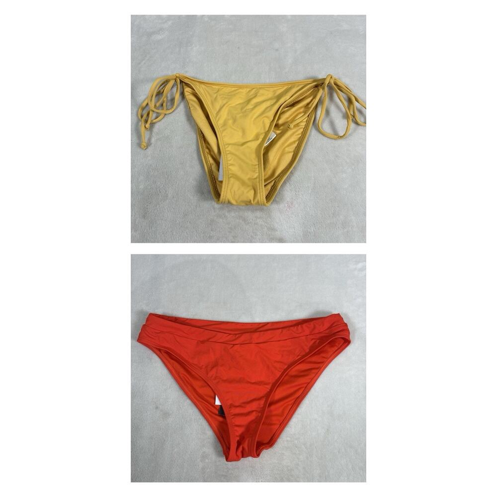 New Womens O'Neill Bright Saltwater Solids Bikini Bottom Small Orange & Yellow
